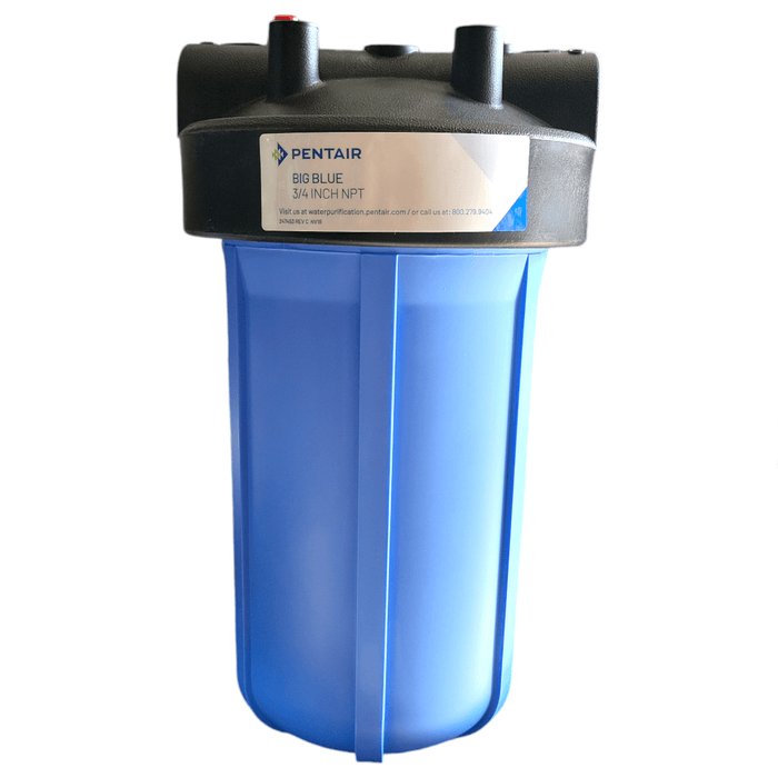 Pentek 10" Big Blue Housing w/ 3/4" Inlet/Outlet With Red pressure Button (150469) Pentek 10" Big Blue Housing Pentek By Pentair