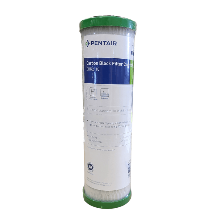 Pentek CRB2-10 Carbon Block Filter Cartridge (155268-43) for UV Systems 9-1/2" x 2-3/4", 0.5 Micron CBC/CBR2 Series 10"x2.5" Carbon Block Pentek By Pentair 1 Pack