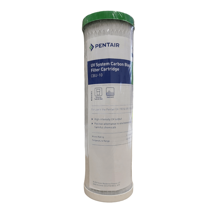 Pentek CBU-10 Carbon Block Filter Cartridge (155271-43) for UV Systems 9-1/2" x 2-3/4", 0.5 Micron CBC/CBR2 Series 10"x2.5" Carbon Block Pentek By Pentair 1 Pack