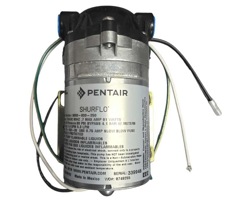 Shurflo 8000-933-250 Diaphragm Pump 3 Chamber 1.4 GPM 115VAC 8000 SERIES Delivery Pumps Shurflo By Pentair