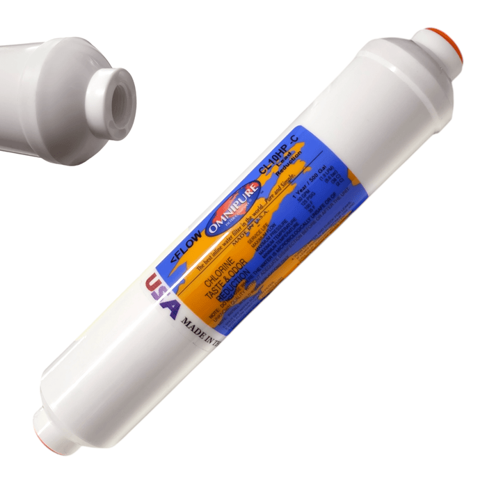 Omnipure CL10HP-C GAC Inline Filter Lead Reduction - 10 x 2 3/8" FPT GAC| Chlorine |3/8" Female FPT Omnipure 1 Pack