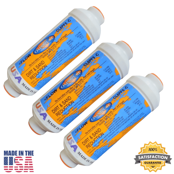Omnipure CL6PF5-C Dirt & Sand Reduction 6" x 2" for 3/8" NPT Omnipure 6"Dirt & Sand Reduction Omnipure 3 Pack