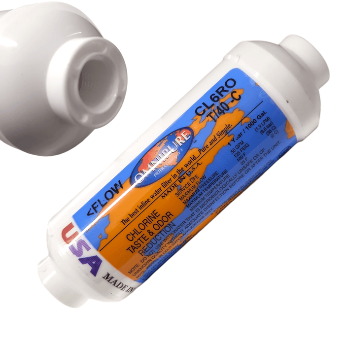 Omnipure CL6ROT/40-C Carbon filter for Chlorine and Taste 6"x 2" for 3/8" FPT GAC/Chlorine /Taste 1/4" FPT & 3/8"FPT Omnipure 1 Pack