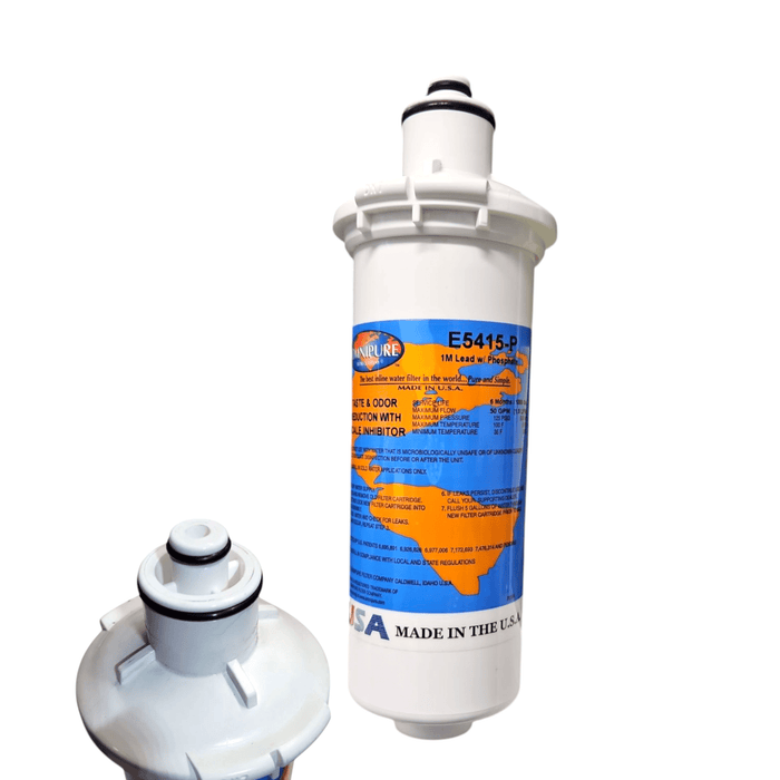 Omnipure E5415-P 8"x2.5" E-Series 1Mic Carbon Block Phosphate Scale Inhibitor Filter Carbon + Phosphate|Chlorine & Scale Inhibitor 8" Omnipure 1 Pack