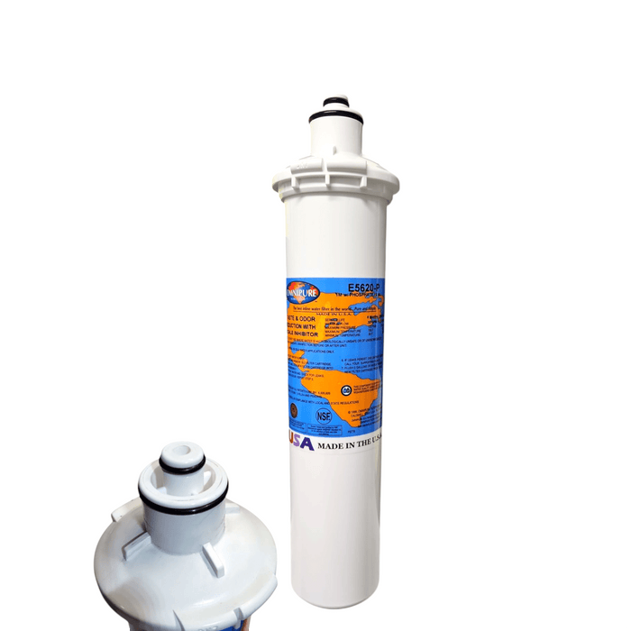 Omnipure E5620-P 12"x2.5" E-Series 1Mic Carbon Block Phosphate Scale Inhibitor Filter Carbon + Phosphate|Chlorine & Scale Inhibitor 12" Omnipure 1 Pack