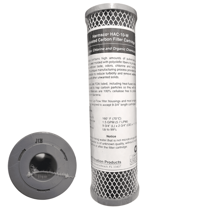 Harmsco HAC-10-W Carbon Filter J136 Size 2.5" x 10" HAC | 2.5" x 10"| Carbon Filters HARMSCO Filtration Products 1 Pack