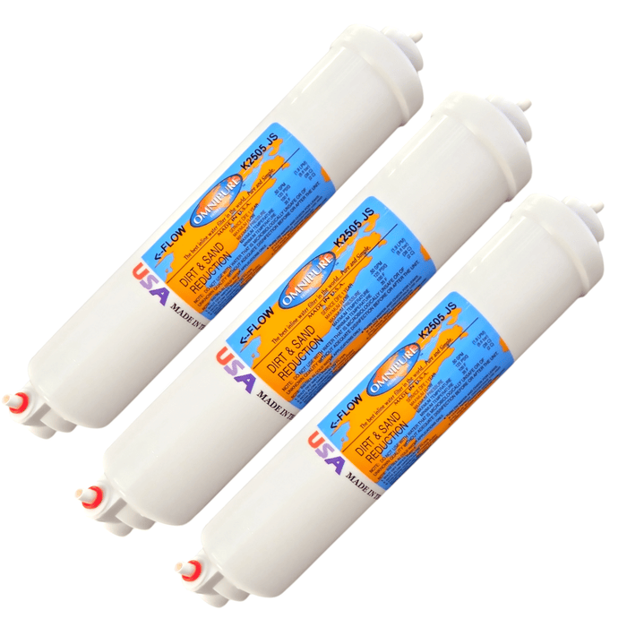 Omnipure K2505-JS Dirt & Sand Reduction 10"x 2" for 1/4" QC elbow/straight Dirt & Sand Removal 1/4" Quick Connect Omnipure 3 Pack