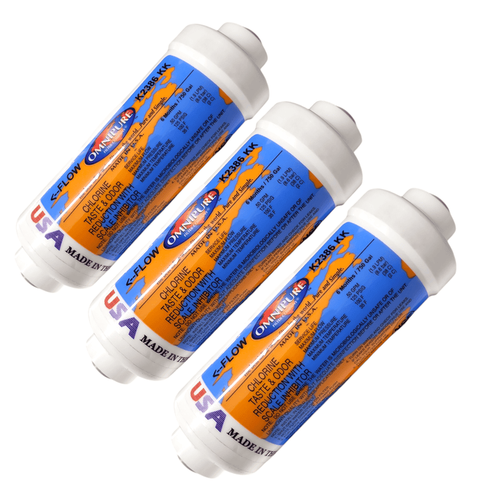 Omnipure K2386-KK Inline Icemaker GAC CTO/Scale - 6" x 2"Filter Everpure Compatible IN-6 CG-S 3/8" Quick Connect Chlorine/Scale Inhibitor w/Phosphate Omnipure 3 Pack