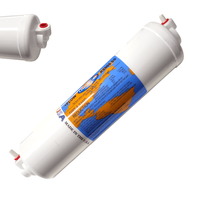 Omnipure K5505-SS Dirt & Sand Sediment Filter 1/4" Elbow Quick Connect Dirt & Sand Removal|1/4" Quick Connect Omnipure 1 Pack