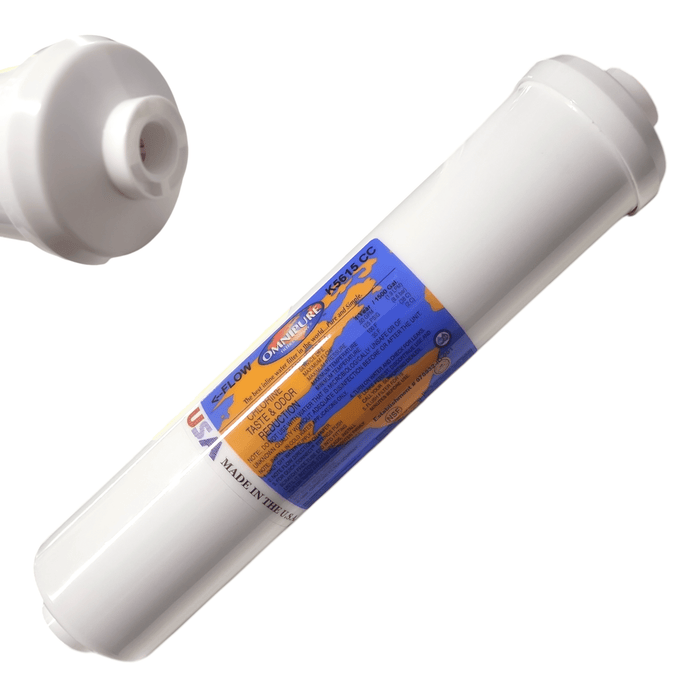 Omnipure K5615-CC Inline Carbon Block 1mic CTO/Lead/Cyst - 12 x 2.5 3/8" Female Port Thread Carbon Block| Chlorine |Lead| Cyst 3/8" Omnipure 1 Pack