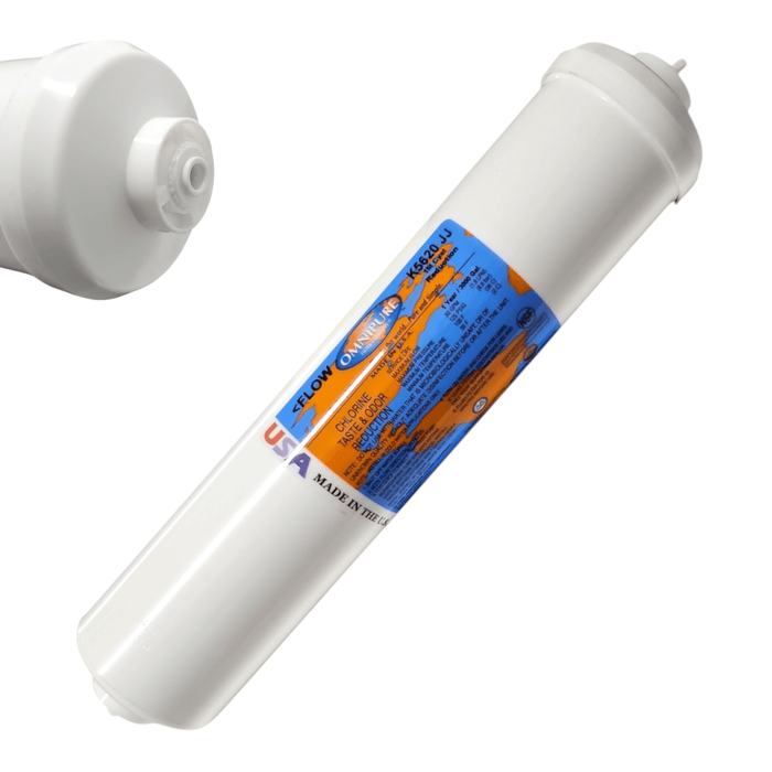 Omnipure K5620-JJ Inline Carbon Block 1mic CTO/Lead/Cyst - 12 x 2.5 1/4"QC Carbon Block| Chlorine |Lead| Cyst 1/4"QC Omnipure 1 Pack