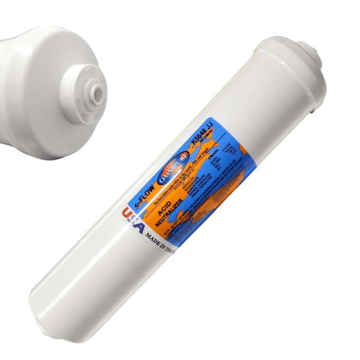 Omnipure K5648-JJ Inline All Calcite 12" x 2.5" Port 1/4" QC All Calcite | Acid Neutralizer 1/4"FPT Omnipure 1 Pack
