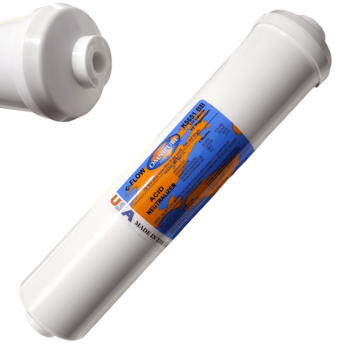 Omnipure K5651-BB Inline Calcite/Magnesium GAC 12" x 2.5" Port 1/4" FPT 1/2 Calcite | 1/2 Magnesium 1/4"FPT Omnipure 1 Pack