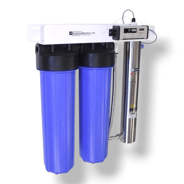 UV Dynamics MR320E-TP2/220 Mini Rack UV Water Purification System – 10 GPM, Dual 20" Filters, Stainless Steel, 120V UV Dynamics Mini Rack 3-Stage UVDynamics