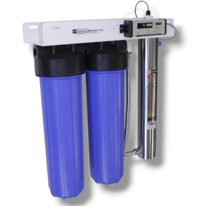 UV Dynamics MR245E-TP2/220 Mini Rack UV Water Purification System – 8 GPM, Dual 20" Filters, Stainless Steel, 120V UV Dynamics Mini Rack 3-Stage UVDynamics