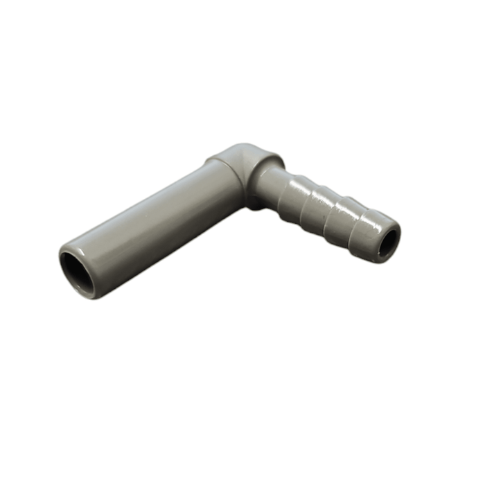 John Guest PI291008S Stem Elbow Barb Connector - 5/16" OD Stem x 1/4" ID Barb STEM TO HOSE BARB ELBOW Gray Acetal JOHN GUEST 1 Pack