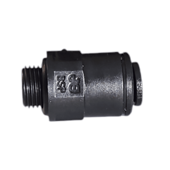 John Guest Black PM010611E Metric Male Connector 6mm O.D.By 1/8" Bsp Male Metric Male Connector Black Acetal JOHN GUEST 1 Pack