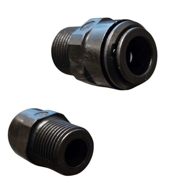 John Guest PM011003E Male Connector Black Plastic Size 10MM x 3/8"Bsp Metric Male Connector Black Acetal JOHN GUEST 1 Pack