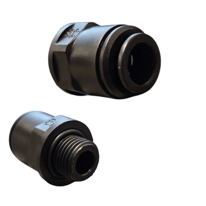 John Guest PM011012E Male Connector Black Plastic Size 10MM x 1/4"Bsp Metric Male Connector Black Acetal JOHN GUEST 1 Pack