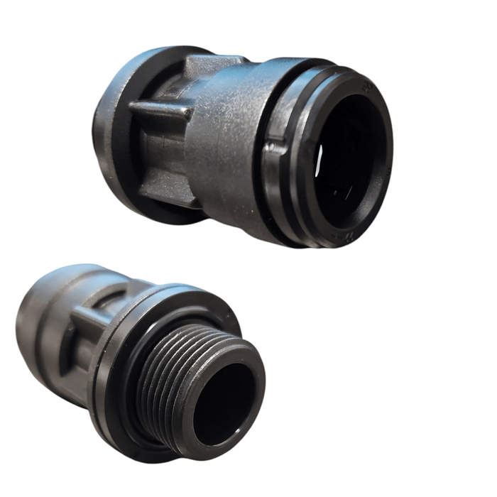 John Guest PM012216E Male Connector Black Plastic Size 22MM x 3/4"Bsp Metric Male Connector Black Acetal JOHN GUEST 1 Pack