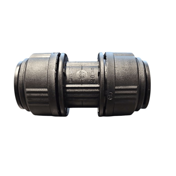 John Guest PM0428E Black Union Connector Size 28MM Metric Union Connector Black Acetal JOHN GUEST 1 Pack