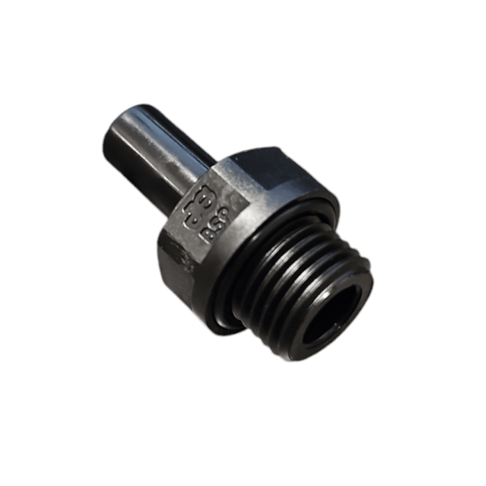 John Guest PM050812E Black Stem Adapter Size 8MM x 1/4"Bsp Stem Adapter Black Acetal JOHN GUEST 1 Pack