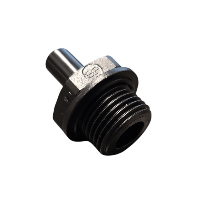 John Guest PM051014E Black Stem Adapter Size 10MM x 1/2"Bsp Metric Stem Adapter Black Acetal JOHN GUEST 1 Pack