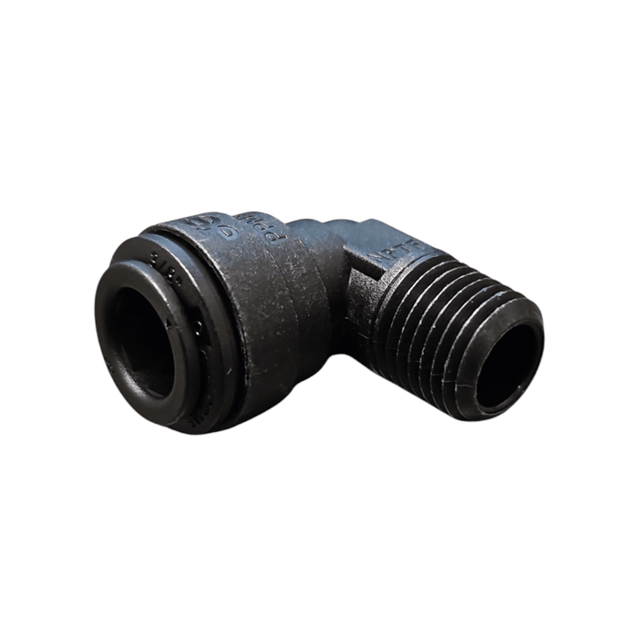 John Guest PP481222E Fixed Elbow Black Polypropylene - 1/4 x 3/8 NPTF Fixed Elbow Adaptor Black Polypropylene JOHN GUEST 1 Pack