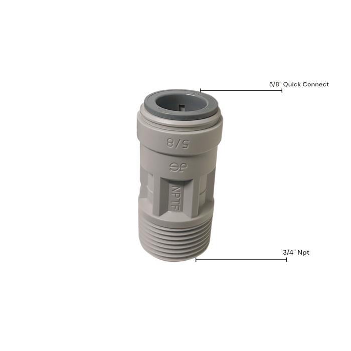John Guest PI012026S Male Connector NPTF - 5/8 x 3/4 NPTF MALE Grey Acetal JOHN GUEST 1 Pack