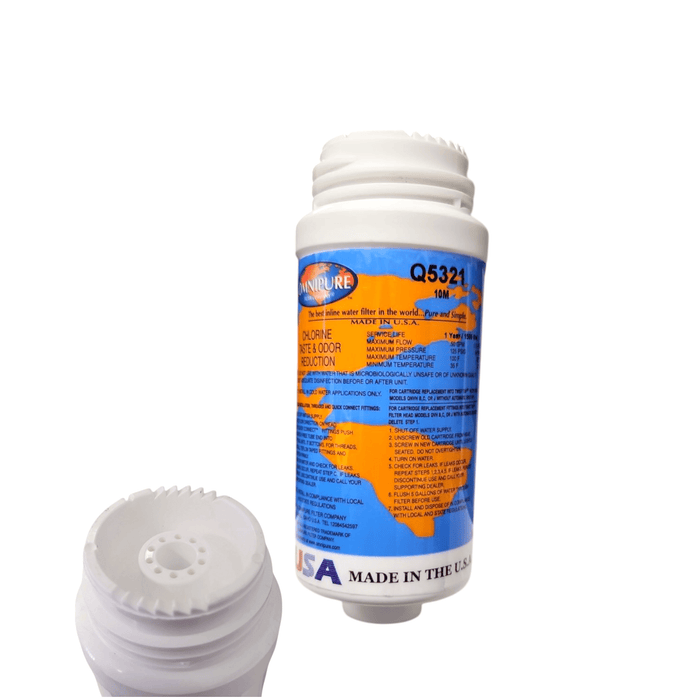 Omnipure Q5321 Q-Series 10 Mic Carbon Block Filter 2.5" x 6" GAC|Chlorine Taste Reduction |6"Length Omnipure 1 Pack
