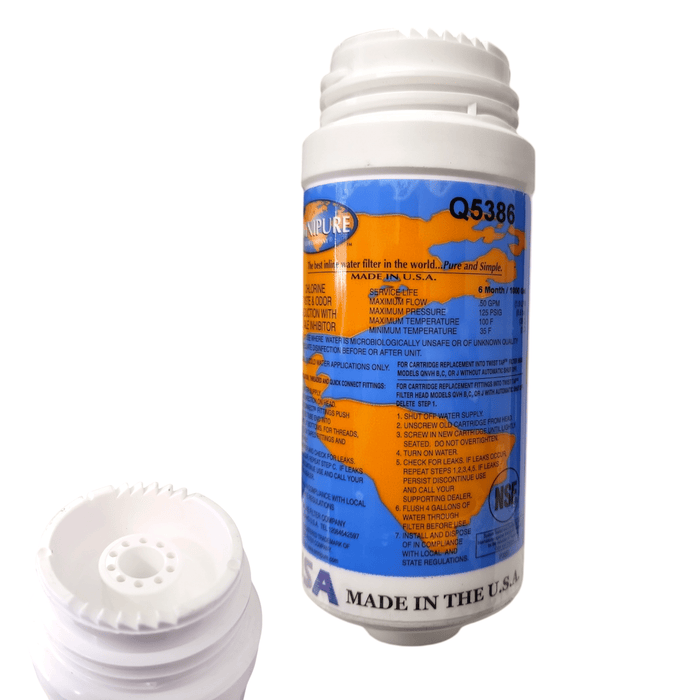 Omnipure Q5386 Granular Carbon Filter with Phosphate for Scale Inhibitor 2.5" x 6" GAC|Chlorine Taste Reduction |6"Length Omnipure 1 Pack