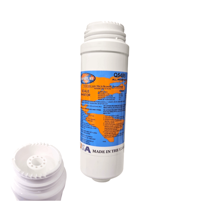 Omnipure Q5485 Scale Inhibitor All Phosphate Filter 2.5" x 8" GAC|Chlorine Taste Reduction |8"Length Omnipure 1 Pack