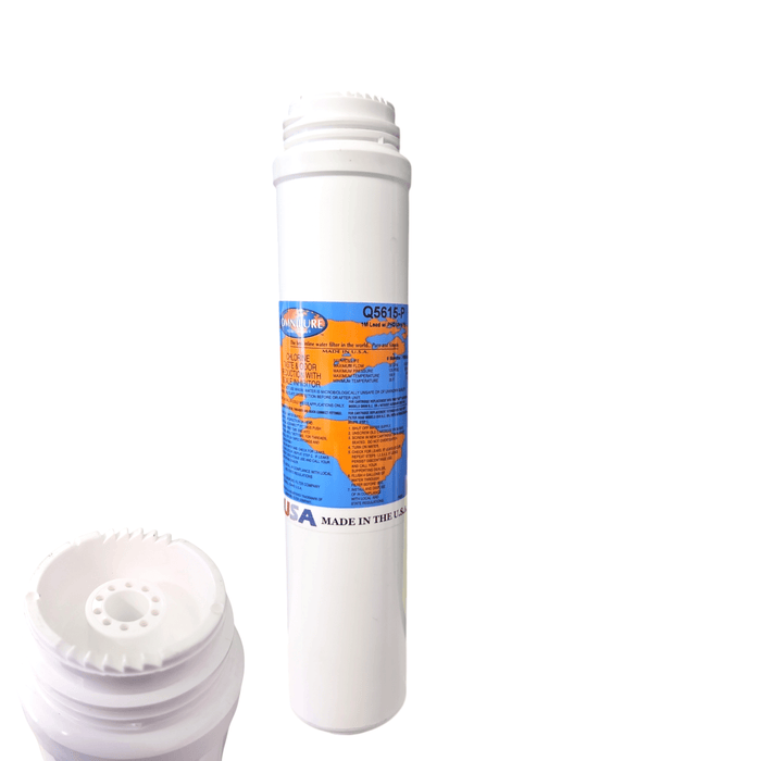 Omnipure Q5615-P Granular Carbon Filter 1 Micron with Phosphate for Scale Inhibitor 2.5" x 12" GAC|Chlorine Taste Reduction |12"Length Omnipure 1 Pack