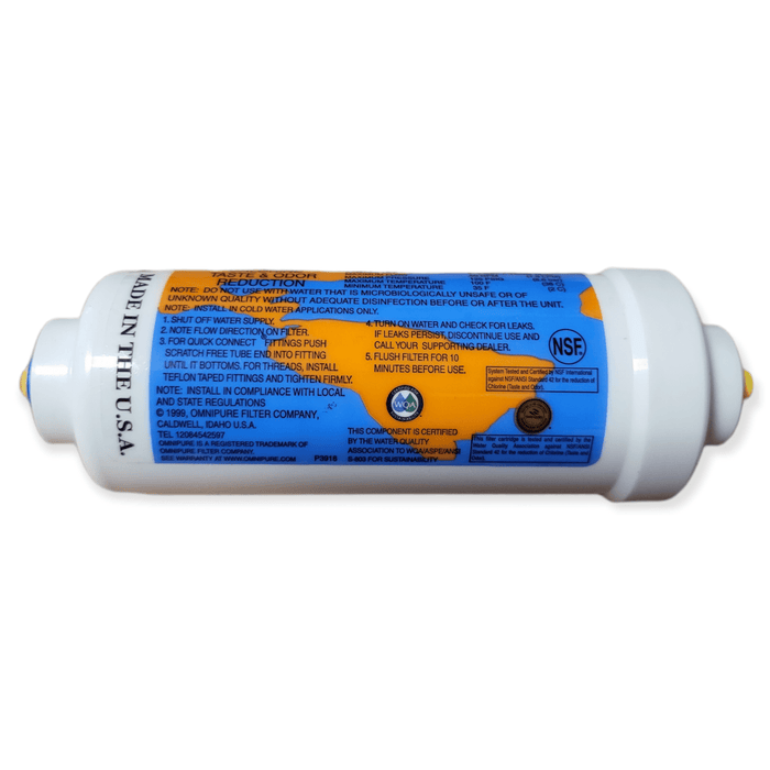 Omnipure K2333-JJ Inline GAC 6" x 2" Postfilter 1/4" Tube K-SERIES- Inline Filters Omnipure