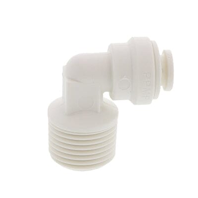 John Guest PP480822W Fixed Elbow Polypro - 1/4 x 1/4 NPTF Fixed Elbow John Guest