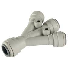 John Guest® PI491212S-R 3-Way Divider With Red Collet, 3/8 in, Tube OD, Acetal Copolymer 3-way Divider John Guest