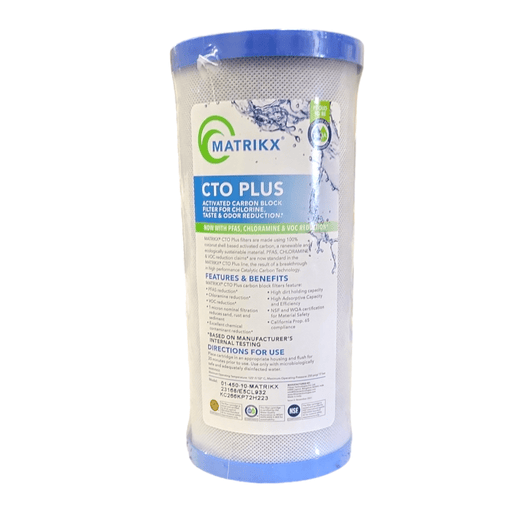 MATRIKX 01-450-10-MATRIKX BB CTO Plus 1 Micron 4.5"x10" Chlorine- Chloramine- VOC CTO PLUS 1 MICRON For Chloramine- VOC KX MATRIKX 1 Pack
