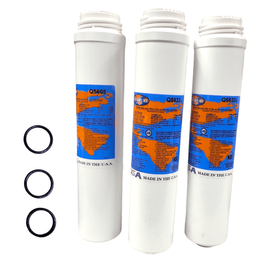 Omnipure Q5605 and (2) Q5633 Replacement Sediment Carbon Filter Kit for PuROTwist 4000 PuROTwist RO Replacement Kit Omnipure