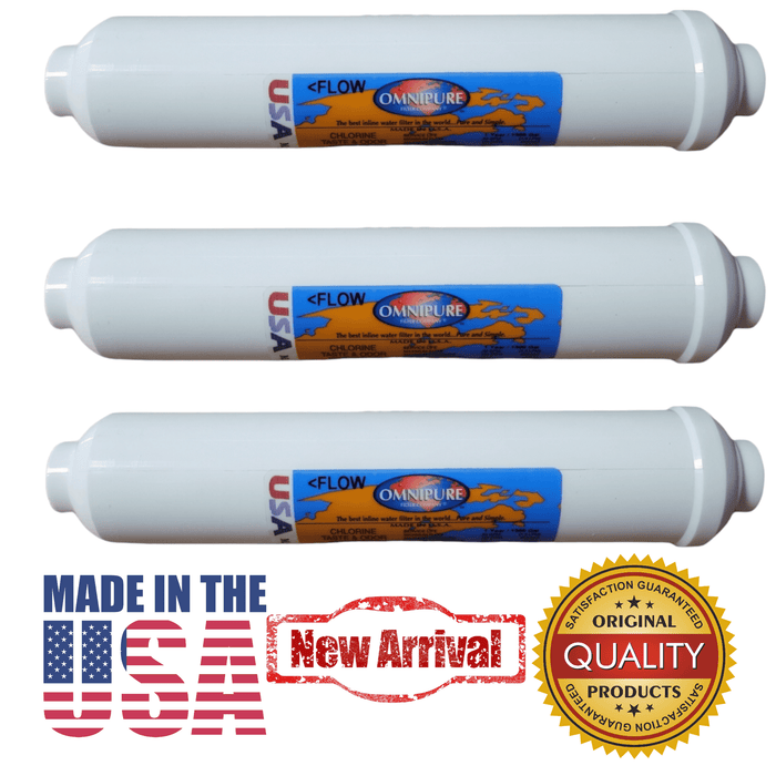 Omnipure CL10ROT33-BB GAC Inline Filter, Carbon GAC - 10 x 2 1/4 FPT Filter CL-SERIES- Inline Filters Omnipure 3 Pack 