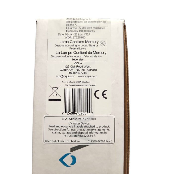 VIQUA 602854 UV Lamp – Replacement Bulb for PRO10, UVMax G, G+ Systems UV Lamps Viqua 