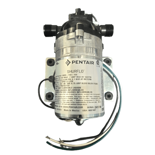 Shurflo 8005-733-155 Demand Pump 1.5 gpm 60 psi , 1/2" MPT, 115VAC No Cord 8000 SERIES Demand Pump Shurflo By Pentair 