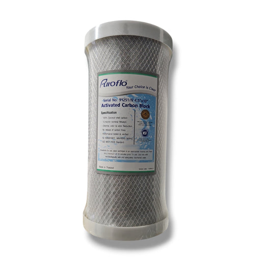 Whole House Carbon Block Water Filter 91251/N, 10 Micron, 4.5" x 10" – High Efficiency Filtration Whole House Carbon Filters PuroFlo 1-Pack 