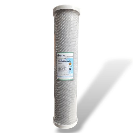 Whole House Carbon Block Water Filter 91551/N, 10 Micron, 4.5" x 20" – High Efficiency Filtration PuroFlo 1-Pack