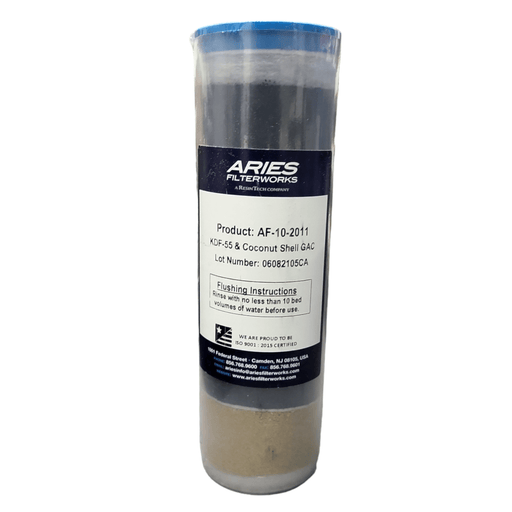 Aries GAC/KDF 1 Lbs. Filter Cartridge 10" ( AF-10-2011 ) 2.5"x10" Clear ARIES KDF+GAC / 2.5" By 10" Aries 