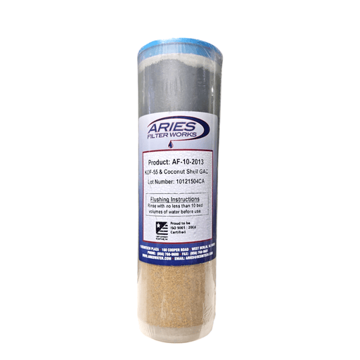 Aries GAC/KDF-55 (3lb) Filter Cartridge 10" ( AF-10-2013 ) 2.5"x10"Clear ARIES KDF+GAC / 2.5" By 10" Aries 