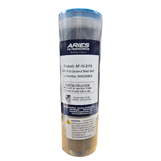 Aries KDF/GAC (1.5lb) Filter Cartridge ( AF-10-2115 ) 2.5"x10"Clear ARIES KDF+GAC / 2.5" By 10" Aries 