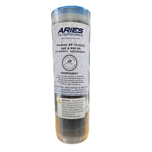 Aries KDF-85/GAC (0.5lb) Filter Cartridge ( AF-10-2210 ) 2.5"x10"Clear ARIES KDF+GAC / 2.5" By 10" Aries 