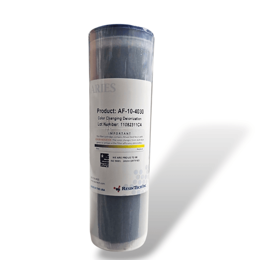 Aries DI Mix Bed Cartridge,3 Color Change ( AF-10-4030 ) 2.5"x10" Clear DI DEIONIZER H-Purity / 2.5" By 10" Aries 
