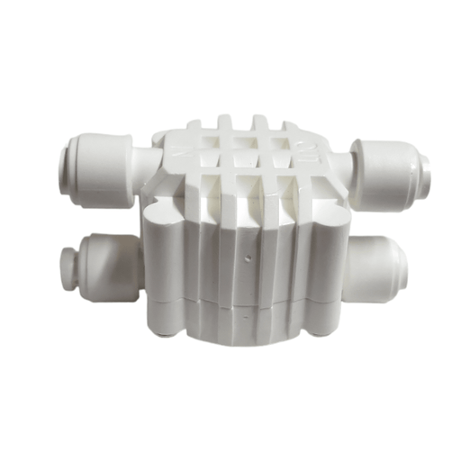 White Shut off Valve for RO systems 4 way 1/4" part# ASV-4000Q White Standard ASO Valve PG 1 Pack