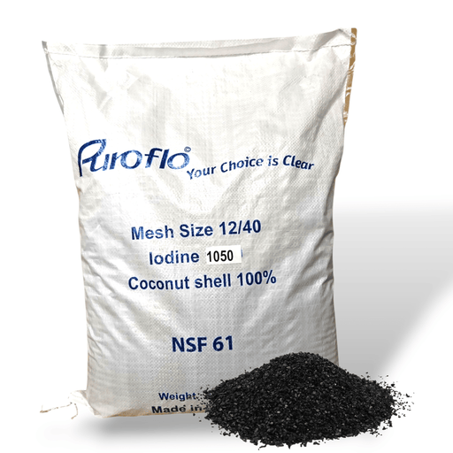 Granular Activated Carbon – Acid-Washed Coconut Shell (NSF) 12x40 Mesh | C-SCN-1240-N Granulated Activated Carbon Media PuroFlo 13.75 Pounds (Known as 1/2" Cubic Feet) 